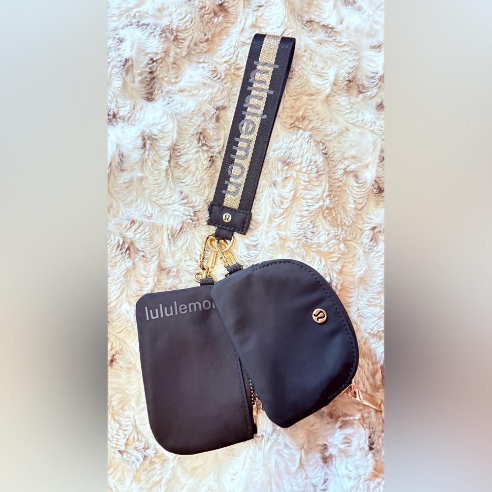 lululemon athletica Black Clutch with Gold Accents